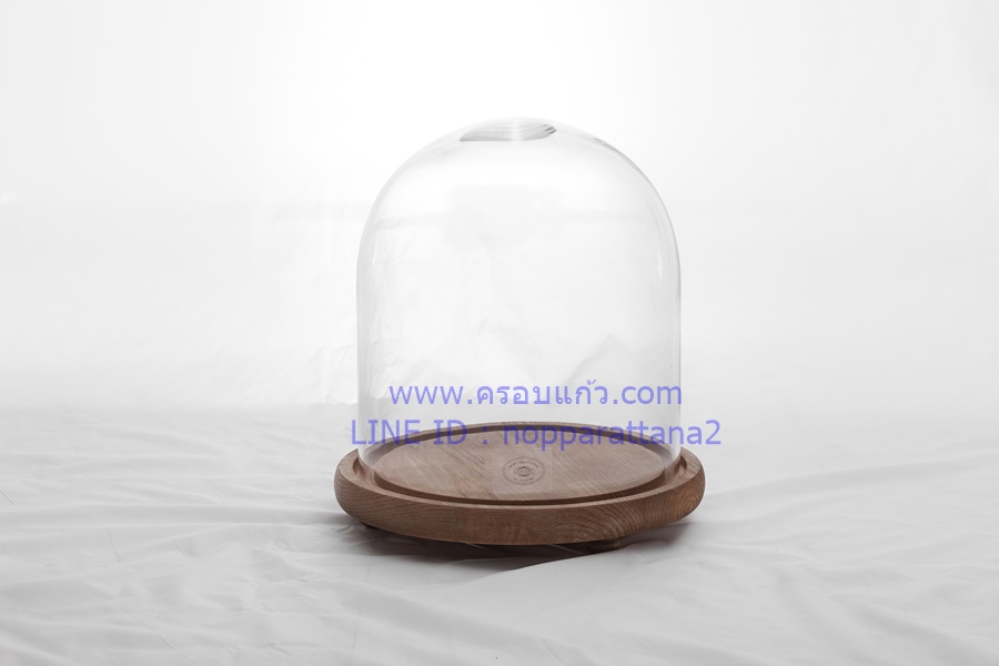 ครอบแก้ว 9x9.5 นิ้ว พร้อมฐานไม้