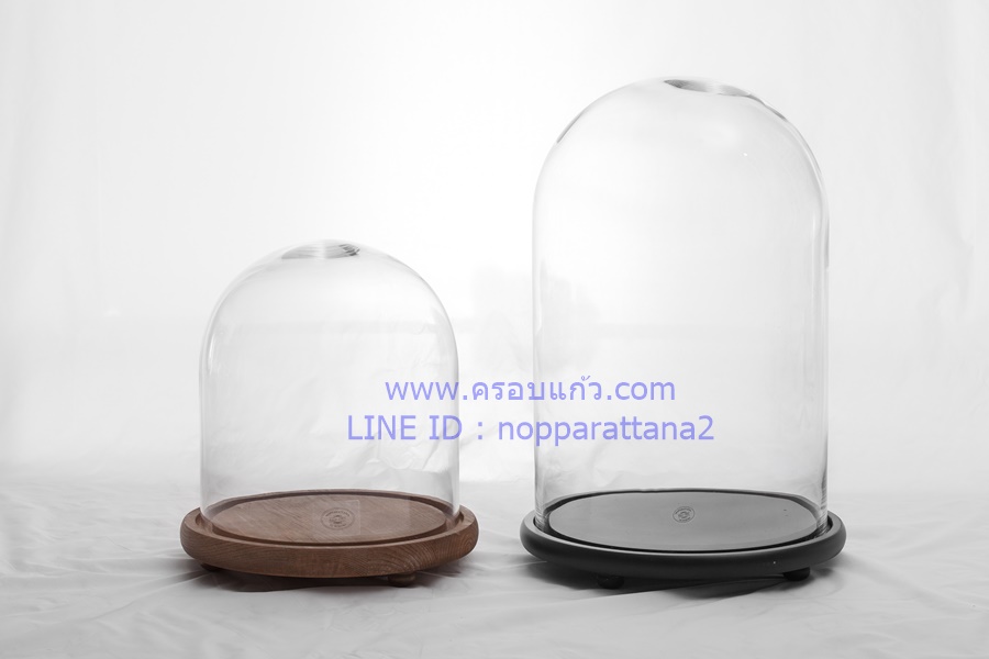 ครอบแก้ว 9x9.5 นิ้ว พร้อมฐานไม้