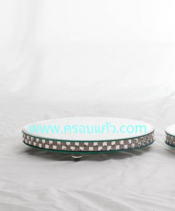 ฐานกระจกแบบกลม เส้นผ่าศูนย์กลาง 20 cm. สี Silver และ Copper