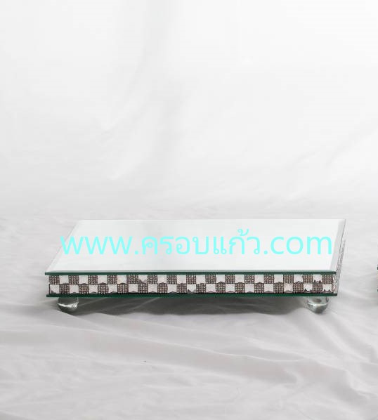 ฐานกระจกแบบสีเหลี่ยมจตุรัส เส้นผ่าศูนย์กลาง 30 cm. สี Silver และ Copper